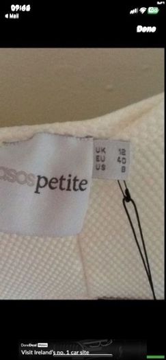 cami Bnwt asos peplum cami cream