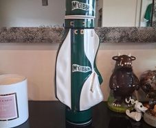 Stunning vintage McGibbon's ceramic golf bag whiskey decanter
