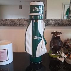 Stunning vintage McGibbon's ceramic golf bag whiskey decanter