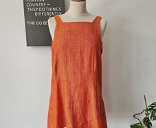 BNWT Stable of Ireland pure Irish linen burnt orange tunic top blouse M 10 12 summer holiday designer