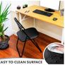 Folding Chair Padded Paris Faux Leather Chair Home Office Dining (1 X Chair, Black) Image 5
