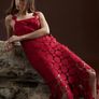 river island red crochet dress Image 3