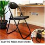 Folding Chair Padded Paris Faux Leather Chair Home Office Dining (1 X Chair, Black) Image 8