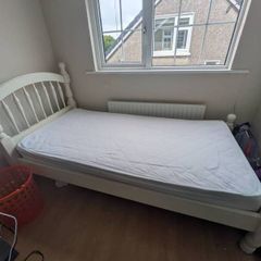 Solid Wood Single Bed Frame & Mattress