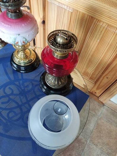 Antique oil lamps in very good condition. 305 each