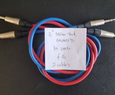 1/4" Jack to 1/4" Jack stereo patch cable 1M