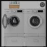 New Vonia Double Washing Machine & Tumble Dryer Pedestal with 2 Drawers White Image 3