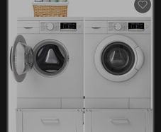 New Vonia Double Washing Machine & Tumble Dryer Pedestal with 2 Drawers White