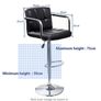 Black/Armrest 2 x Bar Stools with Backrest Height Adjustment, 360 Degree Rotation Image 3
