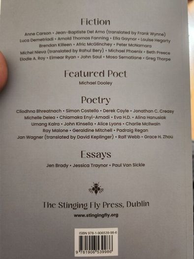 The Stinging Fly New Writings - New Writing. Issue 48 Volume 2  Summer 2023. Firt Edition  Paperback In Good Condition.