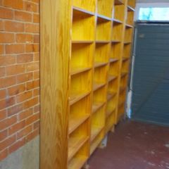 Wooden book shelves