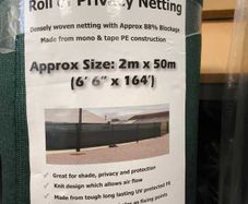 Privacy Netting 2m x 50m (6.5ft x 164ft)