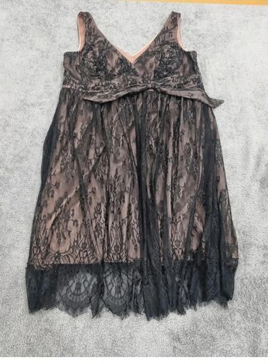 NWT Tia Black Lace Sequin Dress EU 44 UK 18