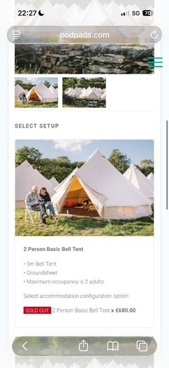 All Together Now - Basic Bell Tent with Glamping Passes