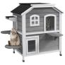 2 Story Cat House Weatherproof Wooden Cat Enclosure Image 7