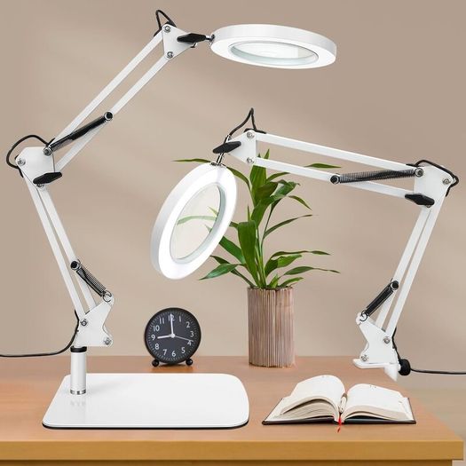 Magnifying Glass 10X Desk Lamp with Light