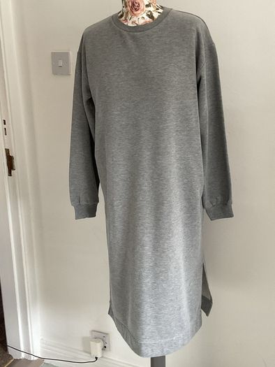 dress freequent brand size small grey sweatshirt dress with side slits