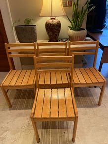 4 x Lovely Wooden Kitchen Dining Chairs - Can Deliver
