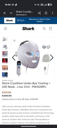 Shark Cryglo LED Mask