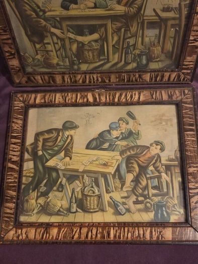 Pair of Vintage Children Playing Cards - Framed prints
