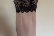 Ax Paris Pink and Black Lace Dress Size 10