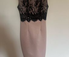 Ax Paris Pink and Black Lace Dress Size 10