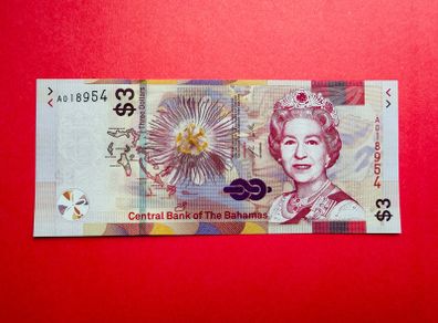 Bahamas  3  Dollars . 2019   Pick 78   Uncirculated