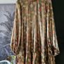 Zara shiny gold floral print dress, M, new Image 4