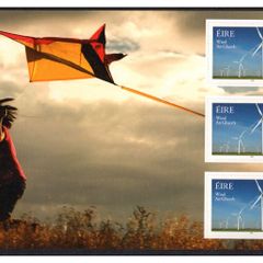2011 Ireland Renewable Energy Technologies Commemorative Stamp Booklet Pane featuring Wind Mint Never Hinged (MNH). Hibernian HP211.