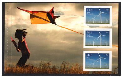 2011 Ireland Renewable Energy Technologies Commemorative Stamp Booklet Pane featuring Wind Mint Never Hinged (MNH). Hibernian HP211.