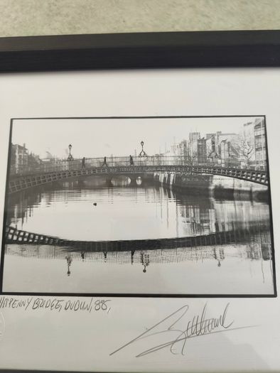 framed Giles Norman official signed photography prints, one of the Ha'penny Bridge from 1988 signed and stamped.