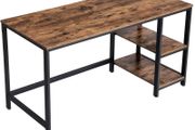 _Desk, Computer Desk, PC Table, Office Desk, with 2 Shelves on the Right or Left Side for Office