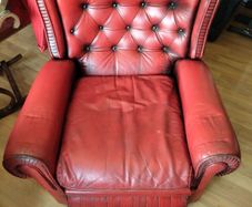 Red Leather Recliner Armchair
