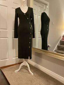 Dress olive green knitted