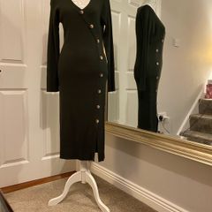 Dress olive green knitted