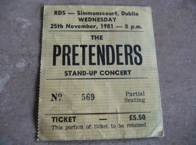 Pretenders Ticket Stub