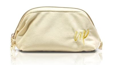 Cream Luxury Velvet Cosmetics Bag