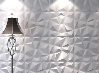 PVC 3D Decorative Wall Panel Tiles Cladding Board Matt or Black Pack of 12 Panels 32 Sq ft (FREE POSTAGE)