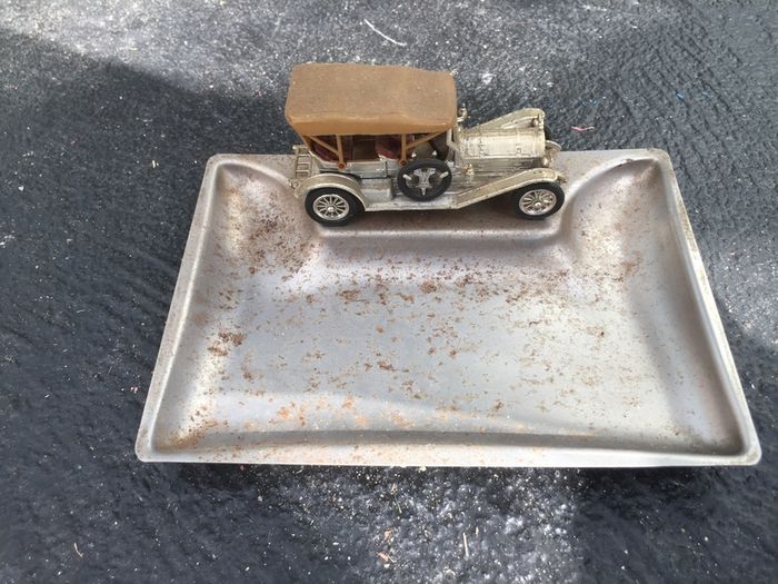 Vintage Tray with Car Figurine