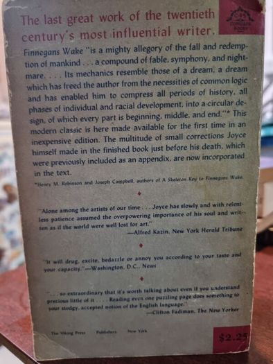 Finnegan's Wake - James Joyce 1966 viking compass books