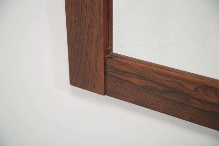 Vintage Swedish Minimalist Rosewood Mirror, 1960s