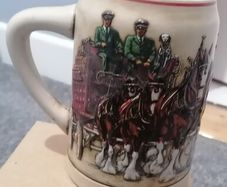 Collectable Budweiser  world famous clydesdales beer stein 1991 collectable