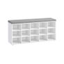 Shoe bench with 15 compartments Image 2
