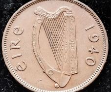 [#71] - Ireland 1940 | Irish 1/2d | Irish Half Penny | Sow | KM.10 | High Grade