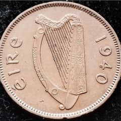 [#71] - Ireland 1940 | Irish 1/2d | Irish Half Penny | Sow | KM.10 | High Grade