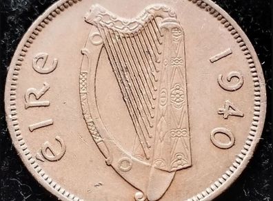 [#71] - Ireland 1940 | Irish 1/2d | Irish Half Penny | Sow | KM.10 | High Grade