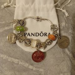 Pandora Bracelet with Old Irish Coins/Silver Plated