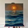 ORIGINAL OIL PAINTING Seascape on canvas, Ocean Sea Sunset Artwork, Seascape Wall Art Image 2