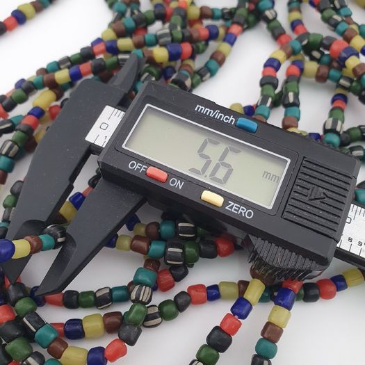 Antique African Style MultiColor 4-5.5mm Glass Beads Necklace Strand
