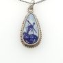 Vinage 835 Silver Delft Ceramic Necklace Image 3